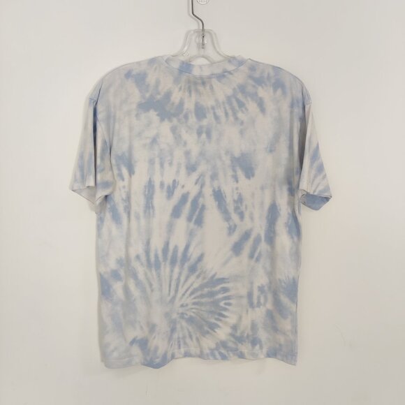 STWD Men's Tie Dye Tee Size S White Blue Cotton Blend Resortwear Summer Outdoor - Picture 3 of 8